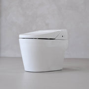 AQUABRASS STONE/TOUCH iKLEEN2 TANKLESS ELONGATED SMART TOILET w/INTEGRATED BIDET WHITE