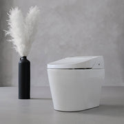 AQUABRASS STONE/TOUCH iKLEEN2 TANKLESS ELONGATED SMART TOILET w/INTEGRATED BIDET WHITE