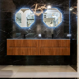 BATH VANITY DOUBLE EASY WITH MINERAL STONE TOP 71