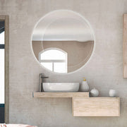 BATHROOM LUXURY LED  MIRROR  100x100cm  WITH MAGNIFYING MIRROR MADE IN ITALY