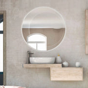 BATHROOM LUXURY LED  MIRROR  100x100cm  WITH MAGNIFYING MIRROR MADE IN ITALY