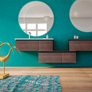 BATHROOM LUXURY LED  MIRROR  100x100cm  WITH MAGNIFYING MIRROR MADE IN ITALY