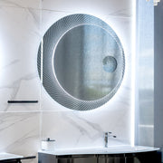 BATHROOM LUXURY LED  MIRROR  100x100cm  WITH MAGNIFYING MIRROR MADE IN ITALY