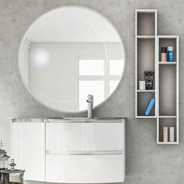 BATHROOM LUXURY LED  MIRROR  100x100cm  WITH MAGNIFYING MIRROR MADE IN ITALY
