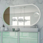 BATHROOM MIRROR 80x120CM WITH MAGNIFYING MIRROR MADE IN ITALY