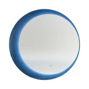 BATHROOM MIRROR ROUND 80 CM WITH LED LIGHTING AND FLEXIGLASS FRAME MATTE BLACK MADE IN ITALY
