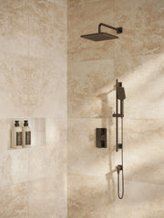 AQUABRASS SQUARE   2 WAY SHARED THERMOSTATIC SHOWER KIT