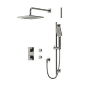 AQUABRASS SQUARE   2 WAY SHARED THERMOSTATIC SHOWER KIT