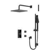 AQUABRASS SQUARE   2 WAY SHARED THERMOSTATIC SHOWER KIT