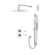AQUABRASS SQUARE   2 WAY SHARED THERMOSTATIC SHOWER KIT