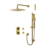 AQUABRASS SQUARE   2 WAY SHARED THERMOSTATIC SHOWER KIT