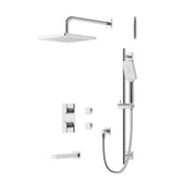 AQUABRASS SQUARE  3 WAY SHARED THERMOSTATIC SHOWER KIT  + SPOUT