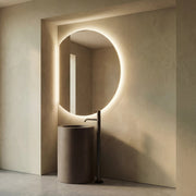 COMO LED OFFSET ROUND MIRROR 39.5 x 33.5