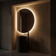 COMO LED OFFSET ROUND MIRROR 39.5 x 33.5
