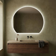 COMO LED OFFSET ROUND MIRROR 39.5 x 33.5
